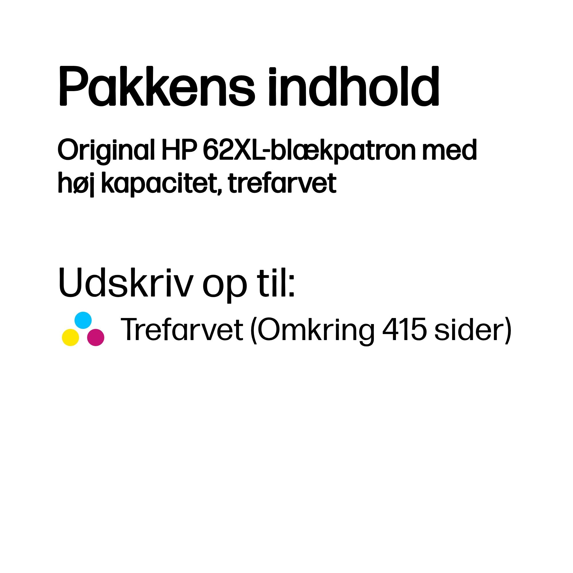 HP 62XL Color - billede 3