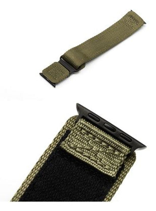 FORCELL Velcro Nylon Strap for Apple Watch - Army Green - 42/44/45/49 mm