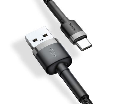BASEUS USB Cable - USB Type-C 3M 2A Cafule CATKLF-UG1 black-grey - billede 3