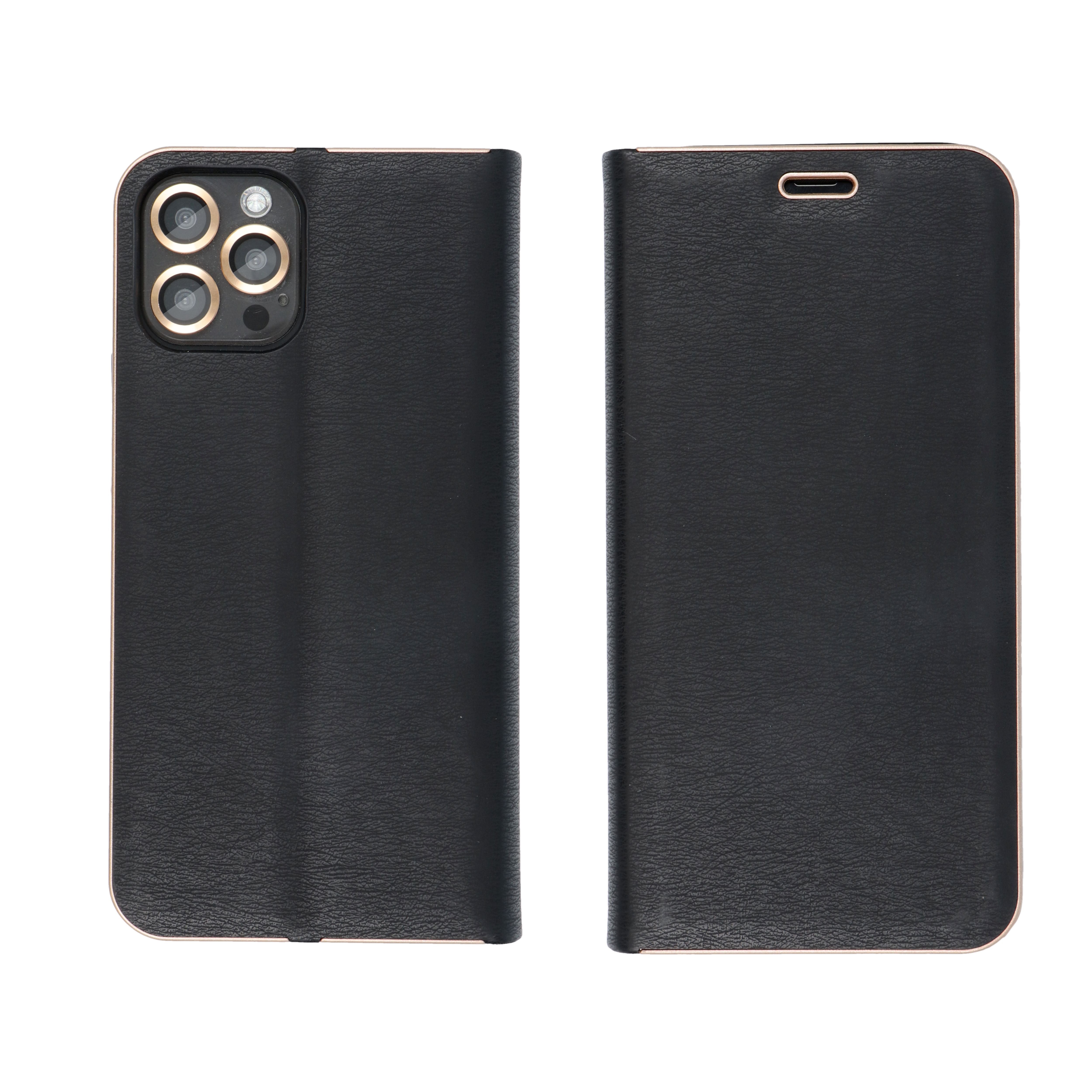 iPhone 14 Wallet Flip Cover Luna – Guld/Sort