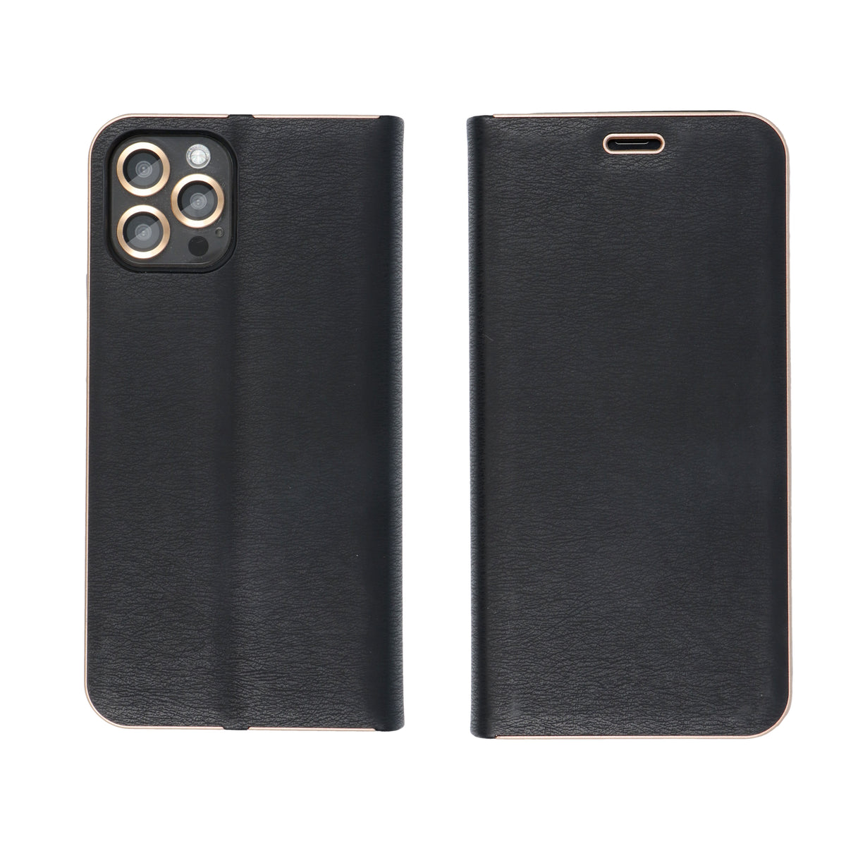 iPhone 14 Wallet Flip Cover Luna – Guld/Sort