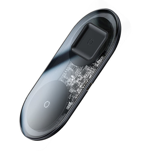 Wireless charger - Simple 2in1 WXJK-A01 18W black transparent