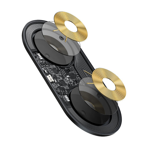 Wireless charger - Simple 2in1 WXJK-A01 18W black transparent
