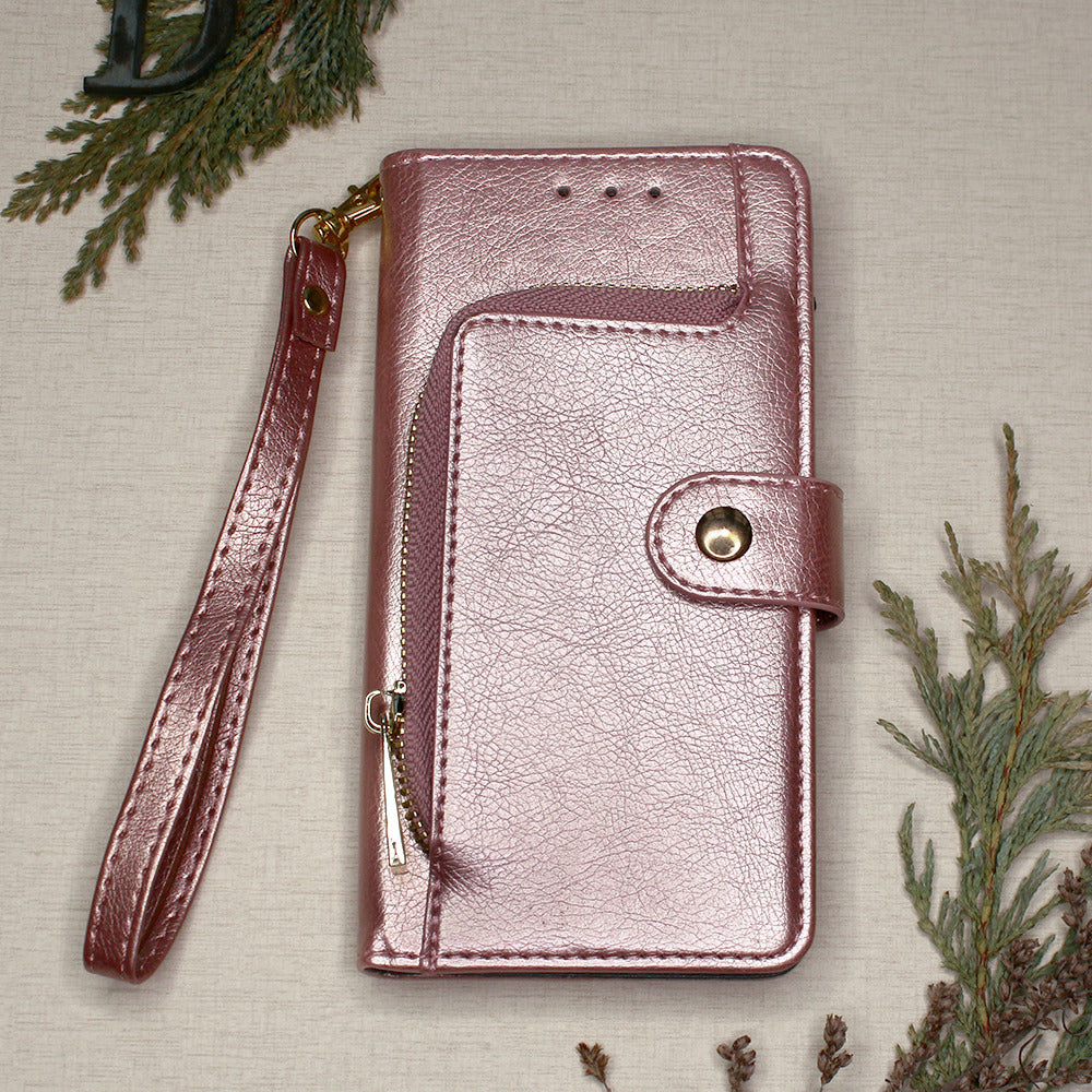 iPhone 12 Mini PU Wallet Flip Cover – Lyserød
