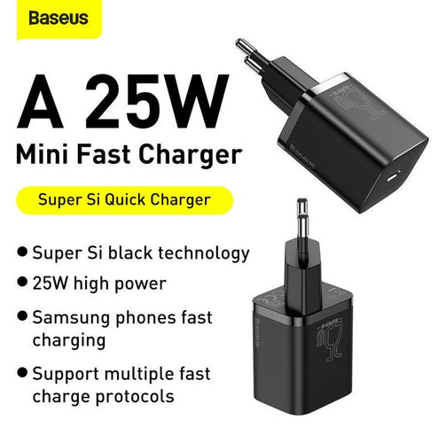 25W Lader USBC/USBC 1m Sort
