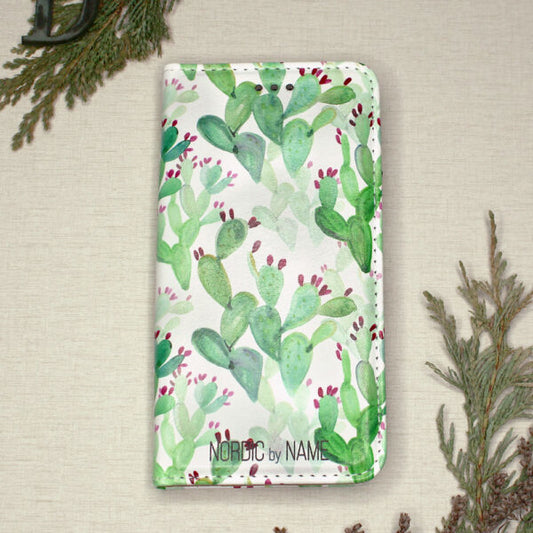 iPhone 12/12 Pro Wallet Flip Cover Kaktusser