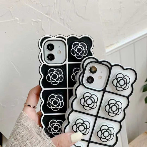 iPhone 6/6S/7/8/SE Cover Fidget Mønster – Hvid