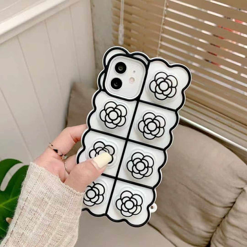 iPhone 6/6S/7/8/SE Cover Fidget Mønster – Hvid