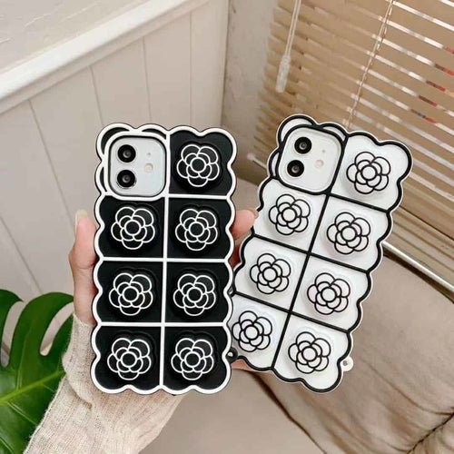 iPhone 6/6S/7/8/SE Cover Fidget Mønster – Hvid