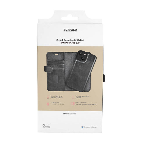 iPhone 13/14/15 Wallet Flip Cover 2in1 3 card – Sort – Buffalo