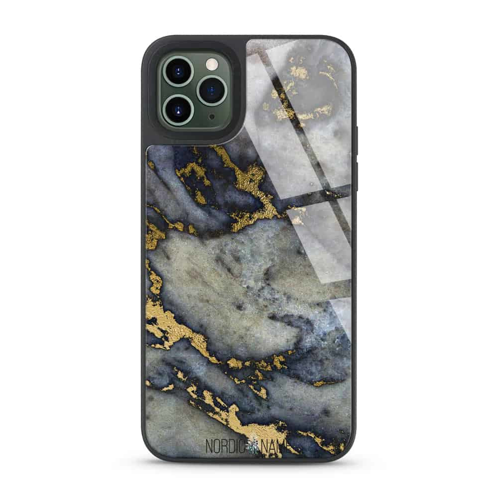 iPhone 13 Marmor Look Kamera Ring – Blå