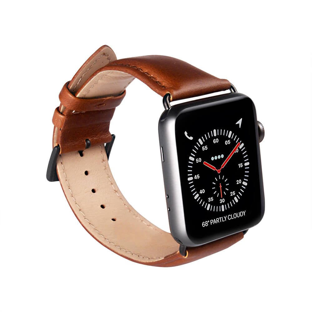 Watcharmbånd Læder Apple Watch 42/44/45mm Brun