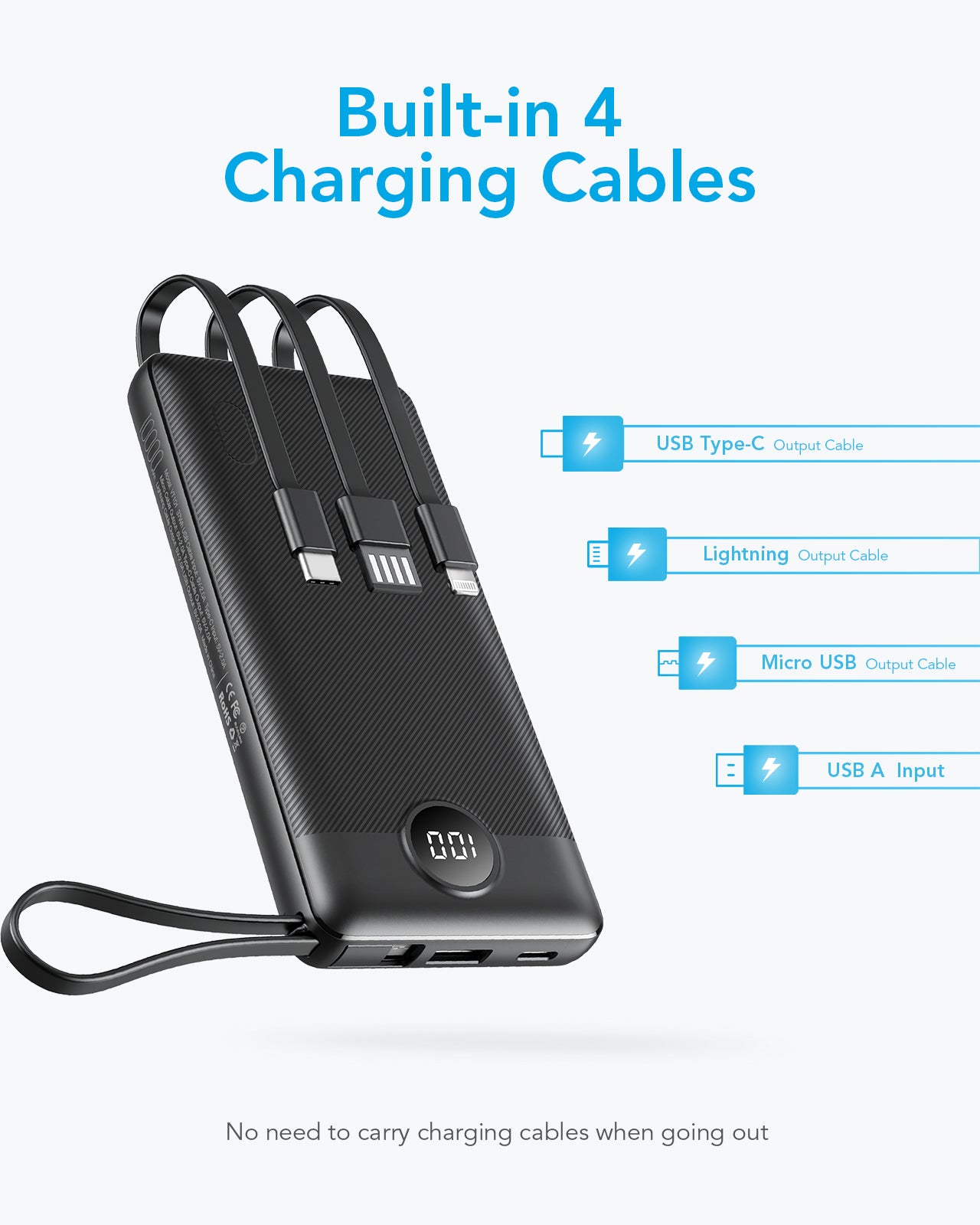 10000mAh Powerbank 3i1 - billede 5