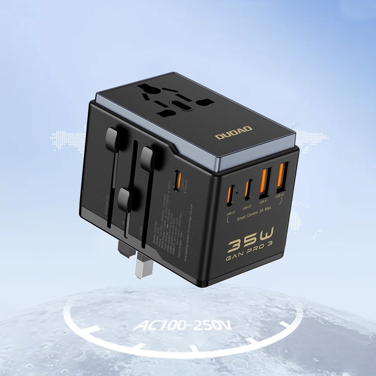 Rejseadapter og lader 35W Sort - billede 5