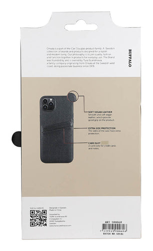 iPhone 14 Plus Læder Cover med kortholder 2 6 7 – Sort – Buffalo