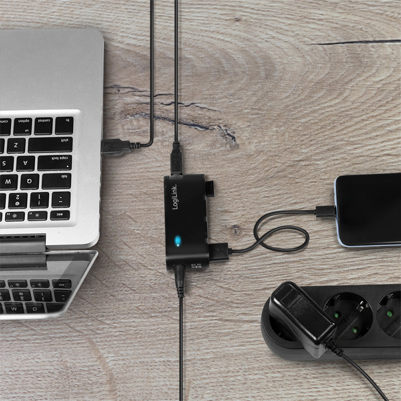 4xUSB2 Hub Logilink Sort