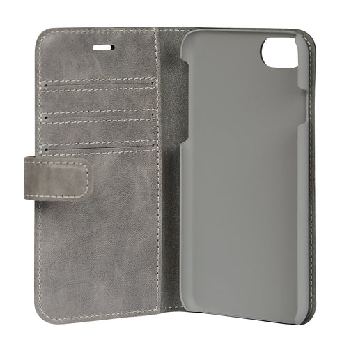 iPhone 6/7/8/SE Cover med kortholder Leath Wall 3 Gr – Grøn/Grå – Essentials