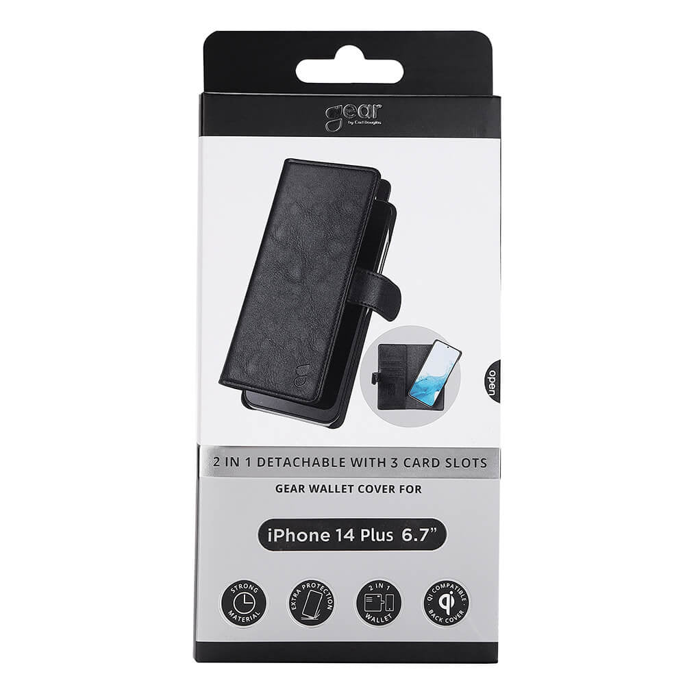 iPhone 14/14 Plus Wallet Flip Cover Gear 2in1 3 card – Sort – Buffalo - billede 2