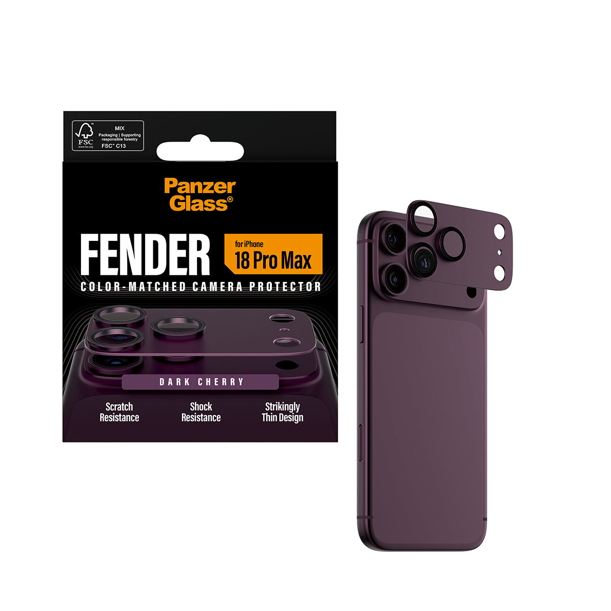 PG Fender Camera Lens Protector Dark Cherry iP18 Pro Max - billede 5