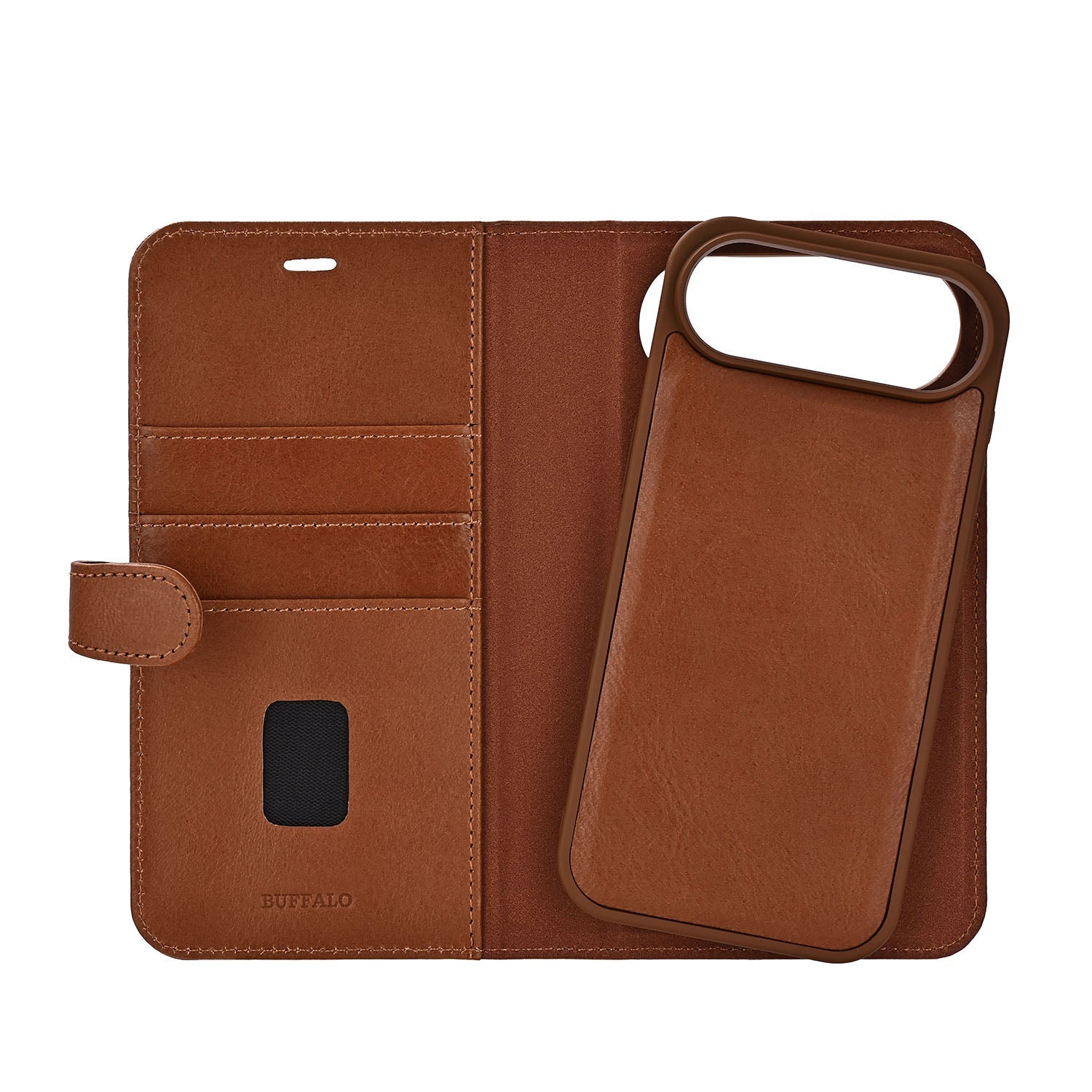 iPhone 17 Air Wallet Flip Cover 2 i 1 MAG – Brun – Buffalo - billede 4