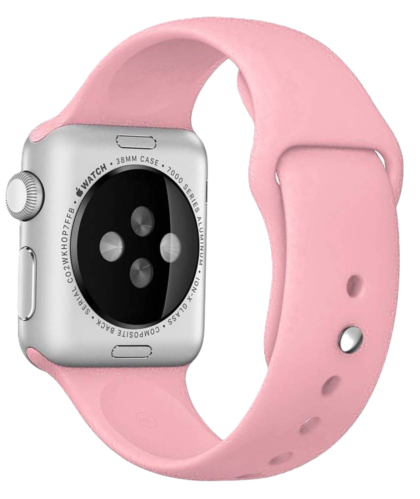 Apple watch 42/44/45 Silicone Lyserød str. 38/40/41