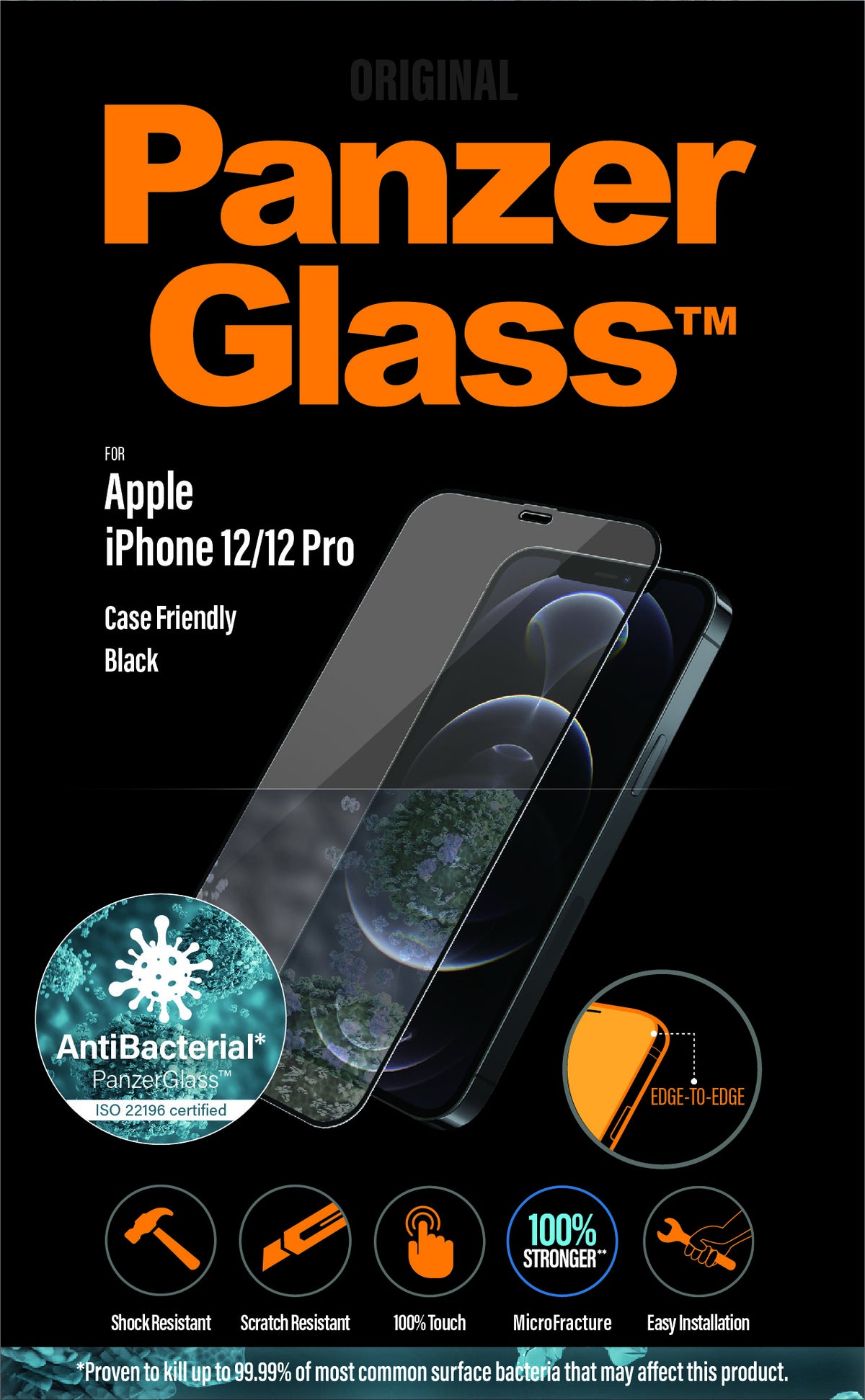 PanzerGlass iPhone 12/12 Pro (CF), Black (AB) - billede 8