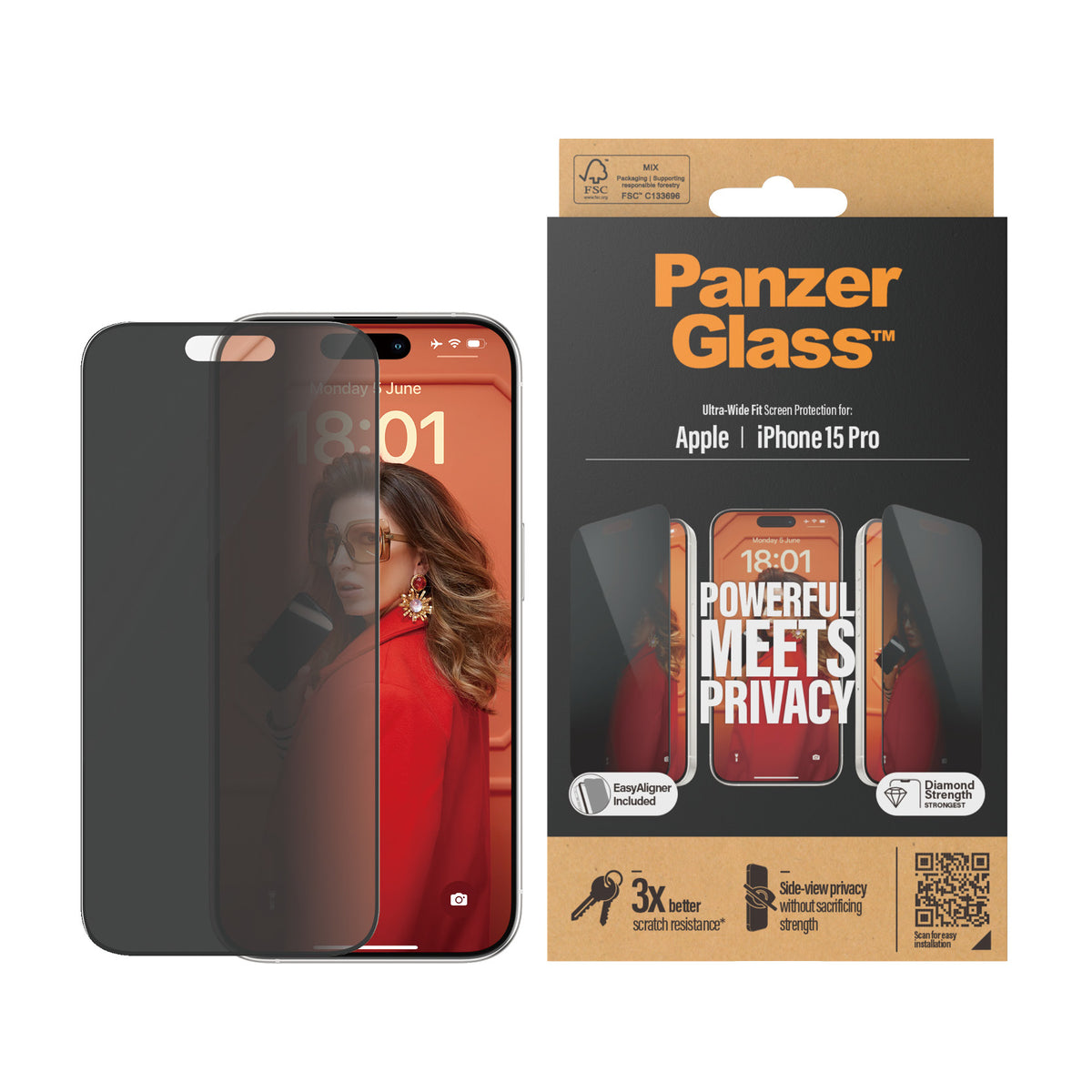 PanzerGlass iPhone 15 Pro UWF Privacy wA - billede 2