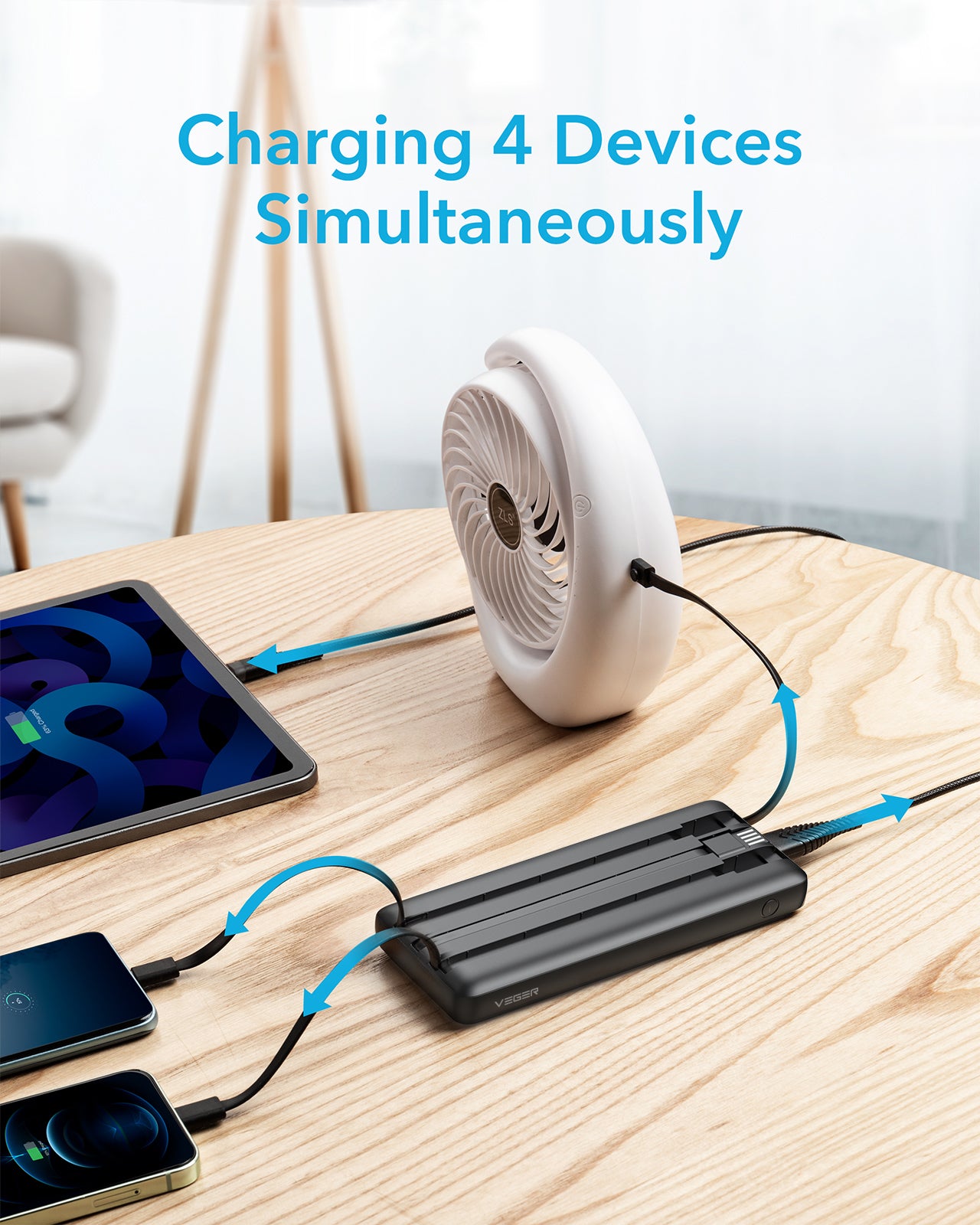 10000mAh Powerbank 3i1