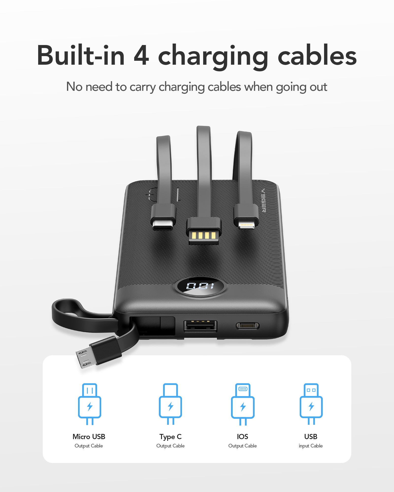 10000mAh Powerbank 3i1 - billede 9
