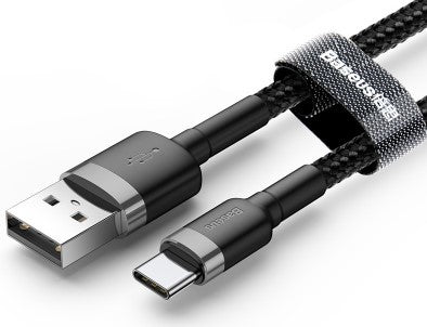 BASEUS USB Cable - USB Type-C 3M 2A Cafule CATKLF-UG1 black-grey - billede 2