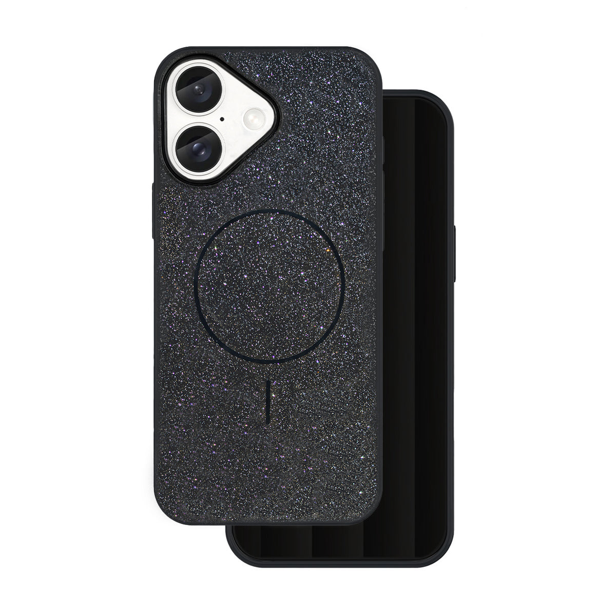 iPhone 16 Cover Glitter Thin Mag Glitter Thin – Sort