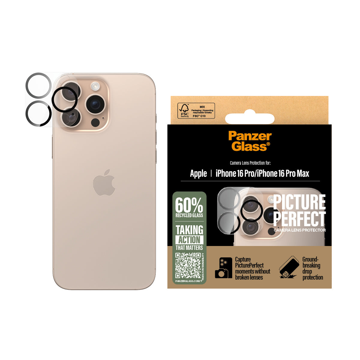 PG PicturePerfect Lens Protector iPhone 16 Pro/16 Pro Max