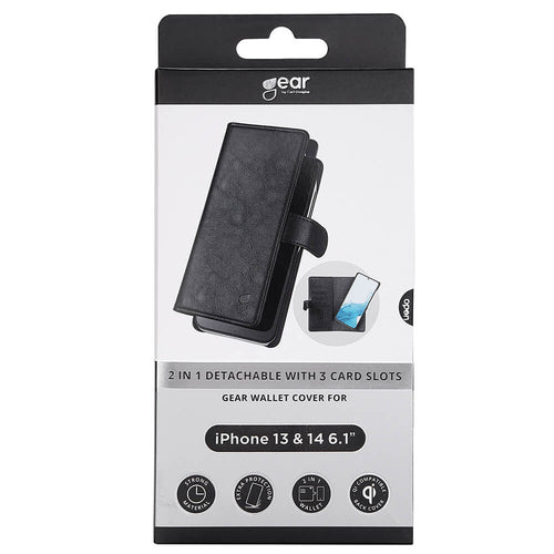 iPhone 14 Wallet Flip Cover Gear 2in1 3 card – Sort