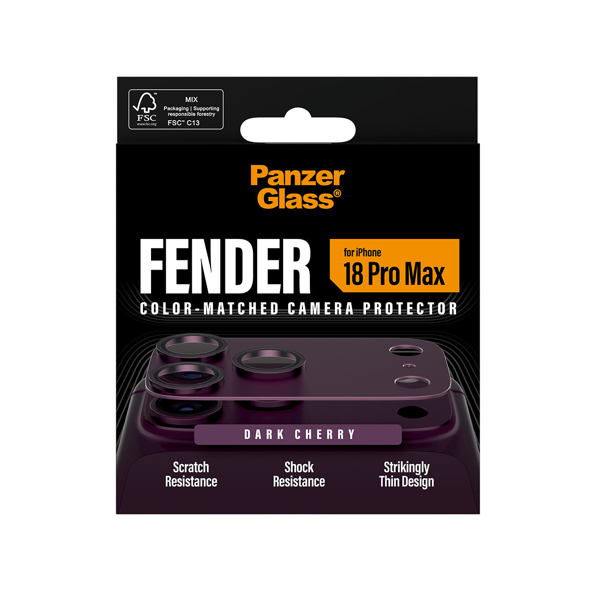 PG Fender Camera Lens Protector Dark Cherry iP18 Pro Max - billede 3