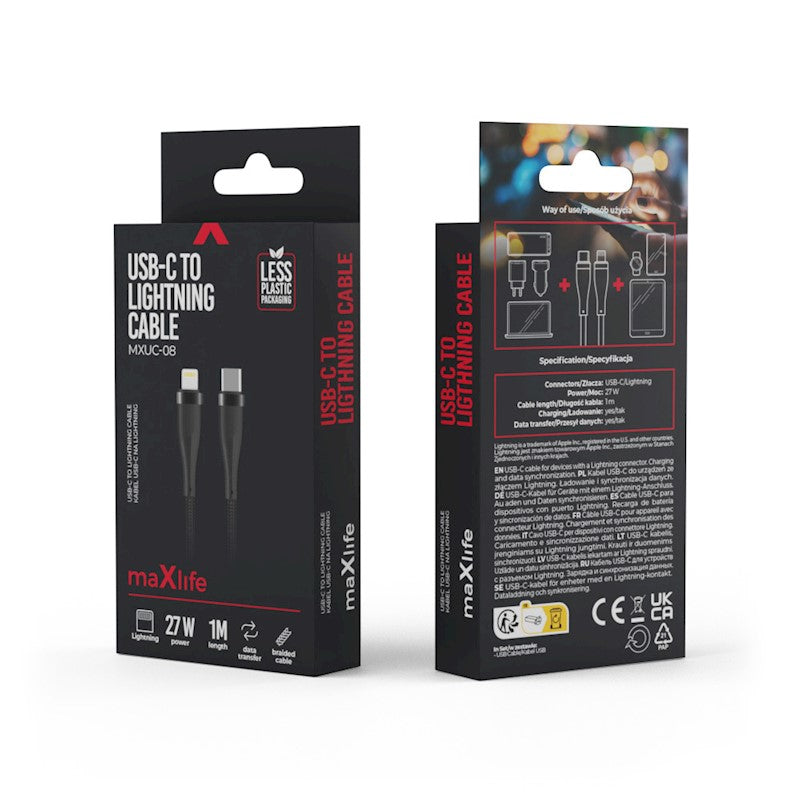 MaXlife Kabel USBC/Lightning 1m - billede 5