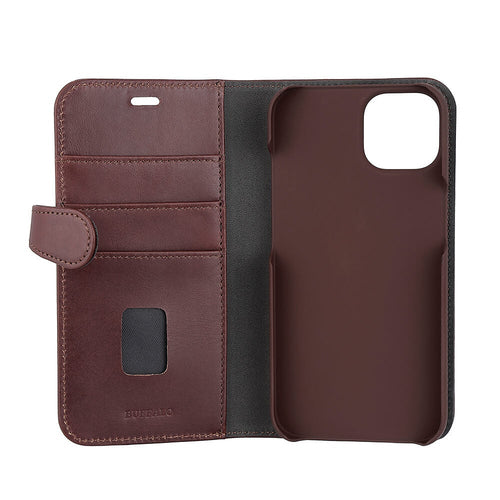 iPhone 14 Wallet Flip Cover 2in1 3 card – Brun – Buffalo