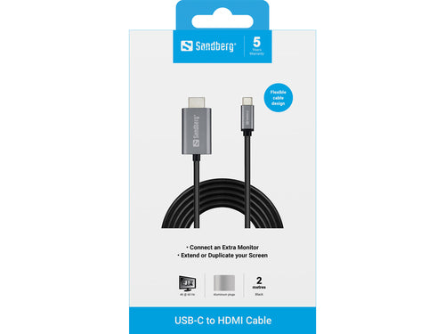 Kabel USBC/HDMI 2m Sølv