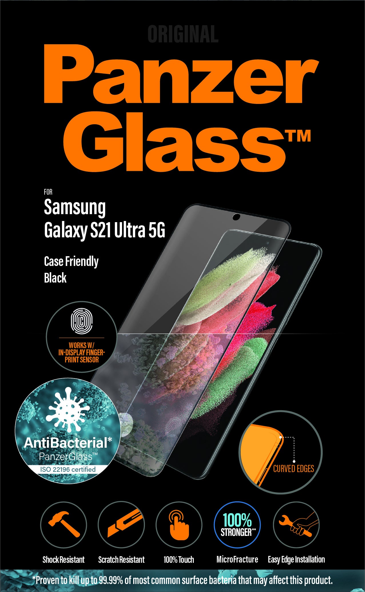 PanzerGlass Galaxy S21 Ultra FP (CF), Black AB [Icecat3Batch 9352e340b2b7d9] - billede 8