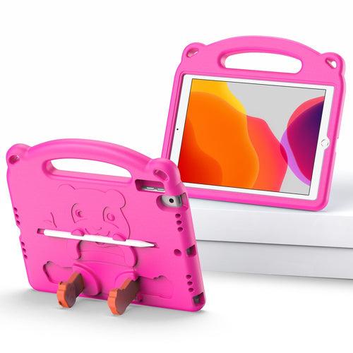 DUX DUCIS Cartoon Panda Design Kickstand Drop Proof Anti Slip Lightweight EVA Protective Cover for iPad 10.2 (2020)/ (2021) / iPad 10.2 (2019) - Pink