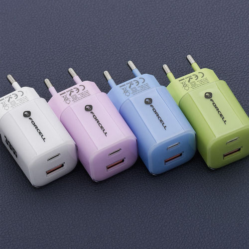 Oplader 33W USBC/USBA Violet