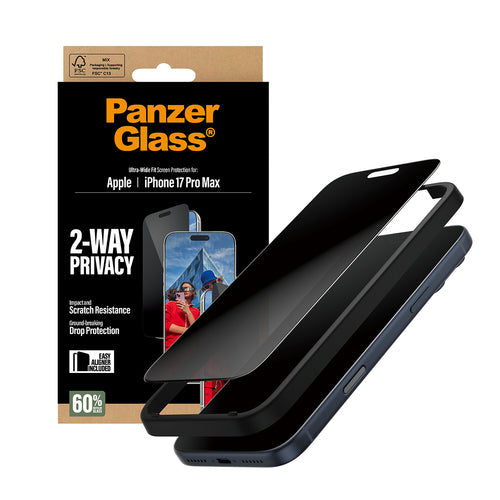 PG 2 Way Privacy Screen Protect iPhone 17 Pro Max UWF EasyAlig