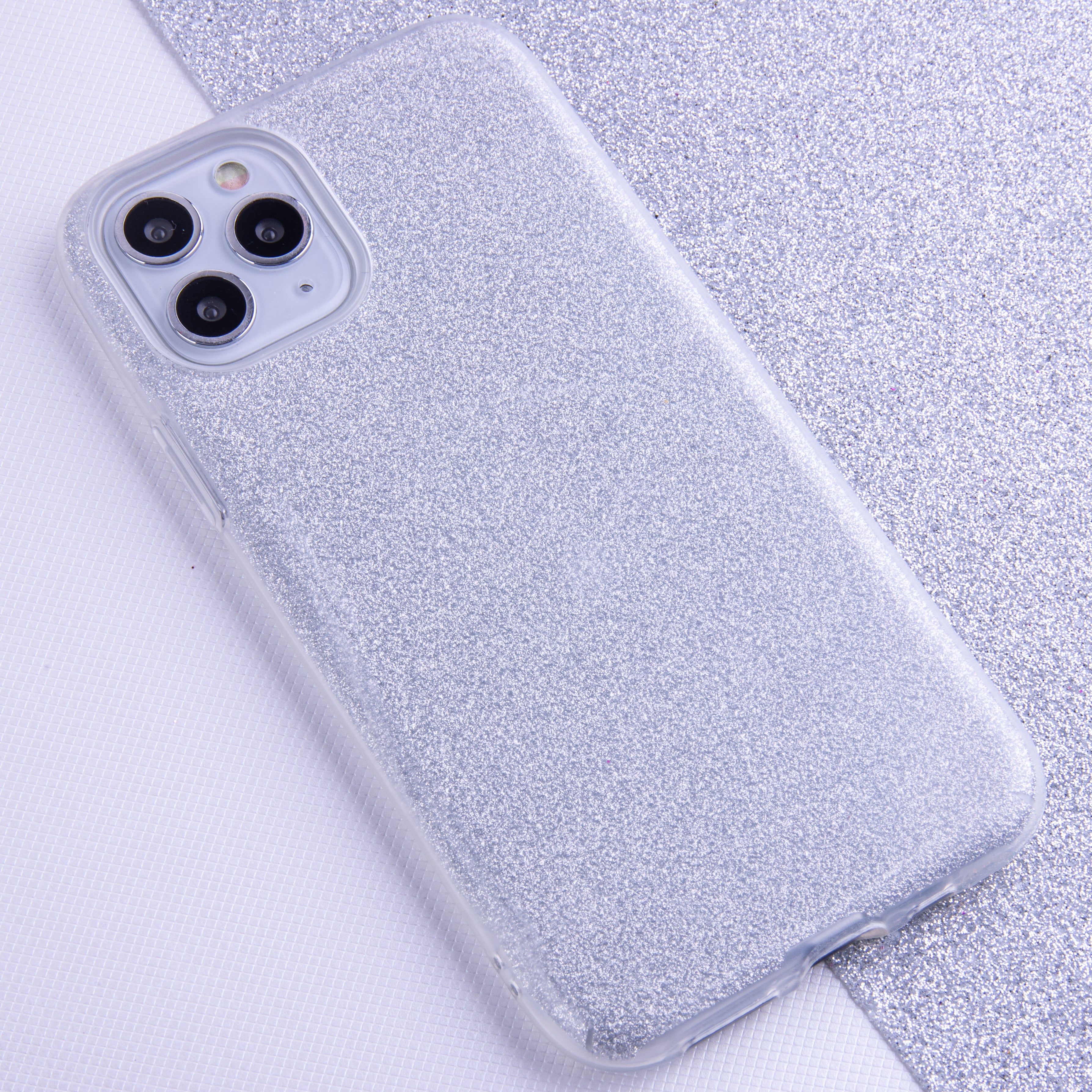 iPhone 16e / 17e Cover Glitter 3-i-1 – Silver - billede 7