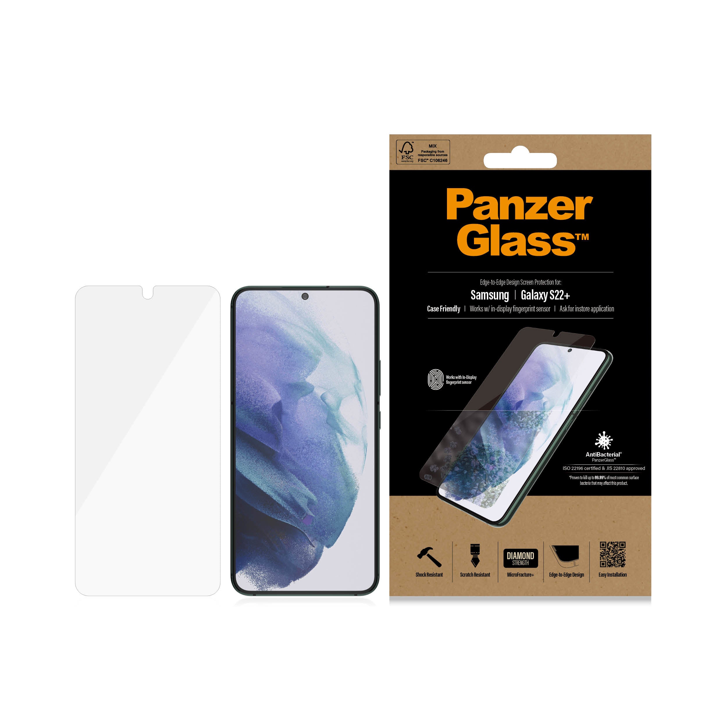 PanzerGlass Samsung Galaxy S22+ (CF), Black AB - billede 3