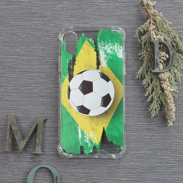 iPhone XR Cover Fodbold – Transparent/Sort