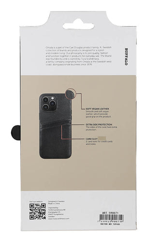 iPhone 14 Pro Max Læder Cover med kortholder 2 6 7 – Sort – Buffalo