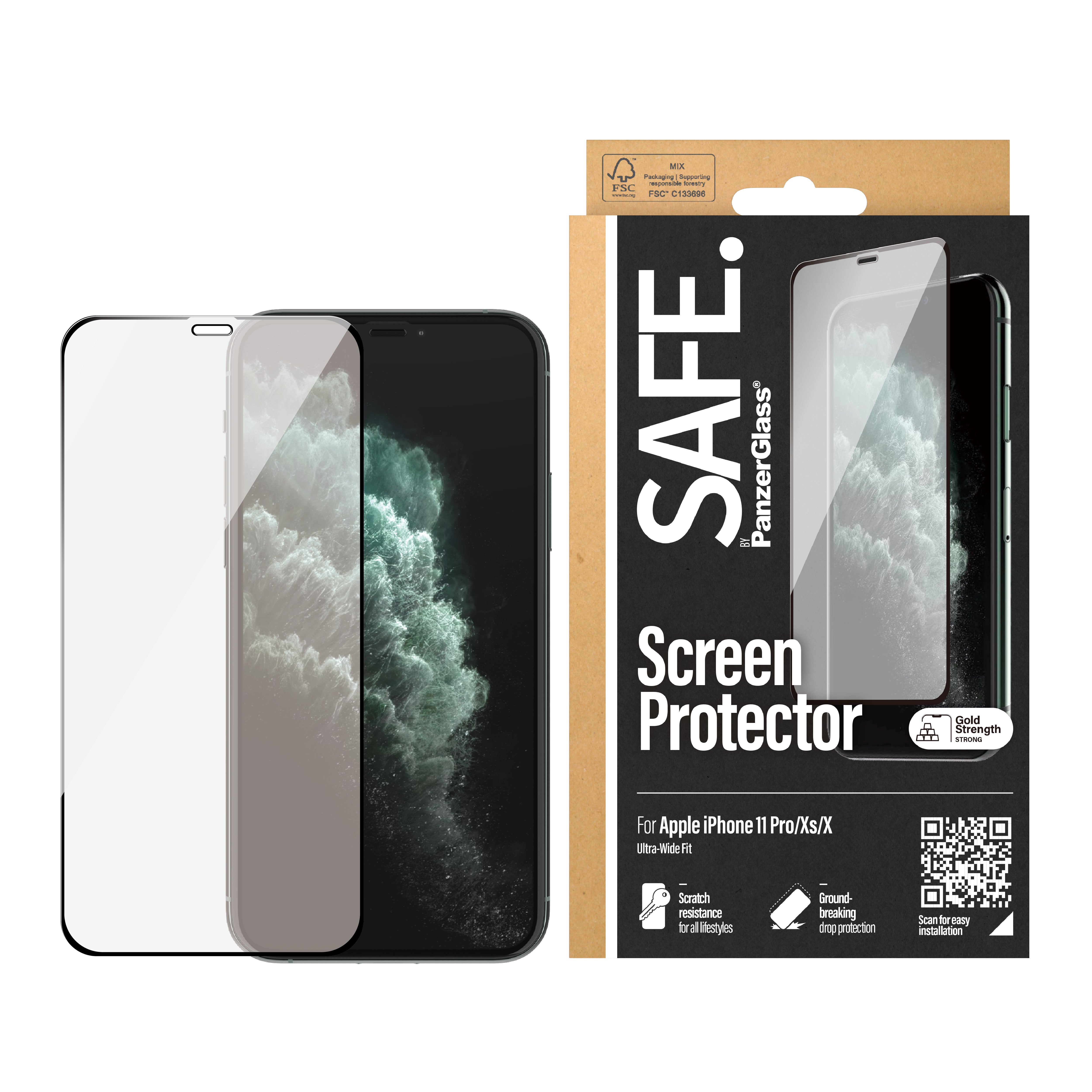 SAFE. iPhone X/Xs/11 Pro Screen Protector Glass