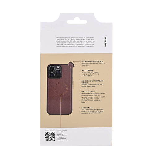 iPhone 15 Pro Max Læder Cover 2i1 – Brun – Buffalo