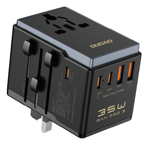 Rejseadapter og lader 35W Sort