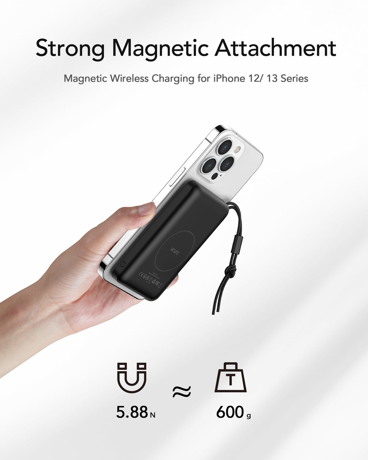 Magon 10000 mAh Magnetic - White - billede 2