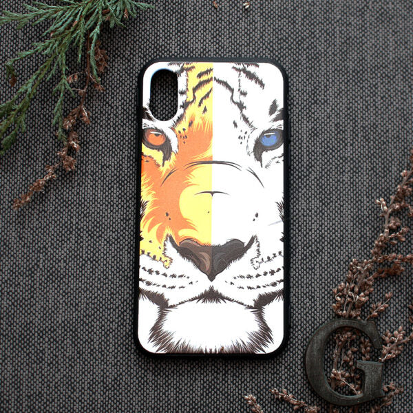 iPhone XR Cover Tiger Hovede – Sort/Hvid